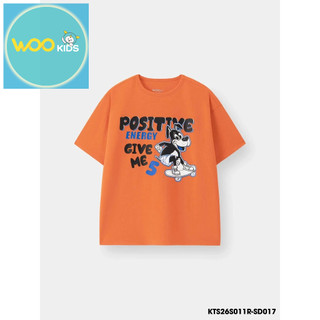 Áo Thun Không Cổ Bé Trai KTS26S011R | Bé trai 2-9 tuổi | Wookids | Thời trang trẻ em | Cotton 100% mềm mát