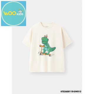 Áo Thun Không Cổ Bé Trai KTS26S011R | Bé trai 2-9 tuổi | Wookids | Thời trang trẻ em | Cotton 100% mềm mát
