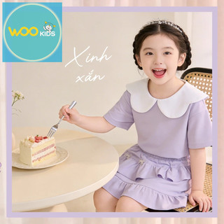 Set Đi Chơi Bé Gái GSC25S001R Wookids | Bộ Đồ Bé Gái Xinh Xắn Thoải Mái Cho Bé 2-9 Tuổi