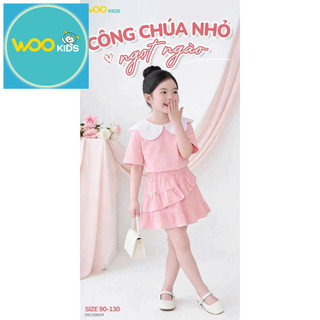 Set Đi Chơi Bé Gái GSC25S001R Wookids | Bộ Đồ Bé Gái Xinh Xắn Thoải Mái Cho Bé 2-9 Tuổi