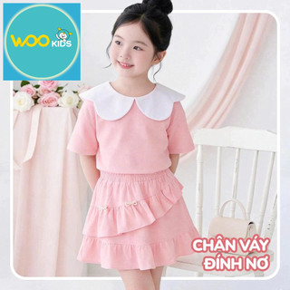 Set Đi Chơi Bé Gái GSC25S001R Wookids | Bộ Đồ Bé Gái Xinh Xắn Thoải Mái Cho Bé 2-9 Tuổi