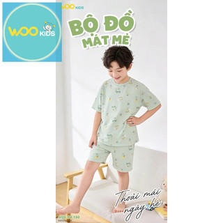 Bộ Đồ Bé Trai KSH26S019R | Bé trai 2-9 tuổi | Wookids | Thời trang trẻ em | Set áo thun quần short thoáng mát