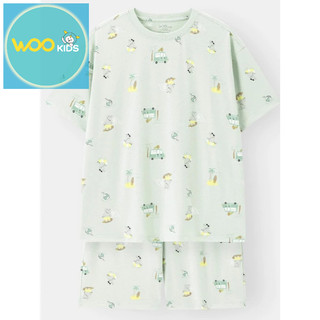Bộ Đồ Bé Trai KSH26S019R | Bé trai 2-9 tuổi | Wookids | Thời trang trẻ em | Set áo thun quần short thoáng mát