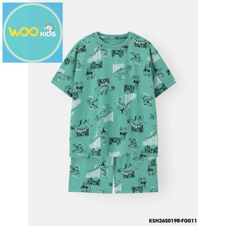 Bộ Đồ Bé Trai KSH26S019R | Bé trai 2-9 tuổi | Wookids | Thời trang trẻ em | Set áo thun quần short thoáng mát