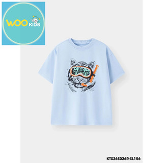Áo Thun Không Cổ Bé Trai KTS26S026R | Bé trai 2-9 tuổi | Wookids | Thời trang trẻ em | Thoáng mát năng động