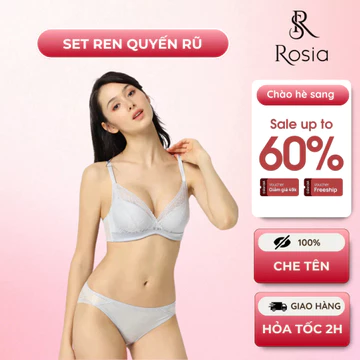 Bộ đồ lót có gọng phối ren Rosia set ren nội y không gọng quyến rũ bộ đồ lót ren sexy 1836