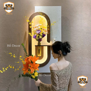 (Tặng Bình Hoa) Tranh Cắm Hoa Đèn Led Treo Phòng Khách, Quán Spa, Quán Cafe, Sảnh Khách Sạn, Chụng Cư, QUà Tặng Tân Gia