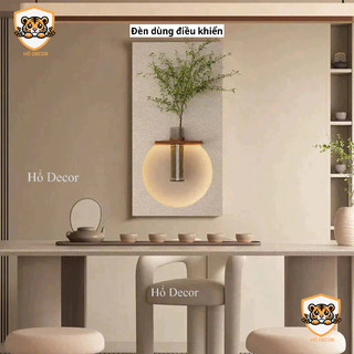 (HÀNG LOẠI 1 tặng bình hoa) Tranh đèn led cắm hoa đẹp trang trí hàng lang, quán spa, quán cafe, cửa hàng, chung cư