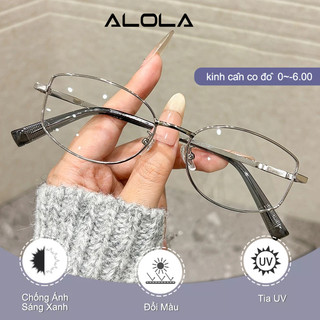 Gọng Kiếng Cận Nữ Nam ALOLA Mắt Kính Cận Gọng Vuông Nhỏ Chông Tia UV Ánh Sáng Xanh Đổi Màu Khi Ra Nắng
