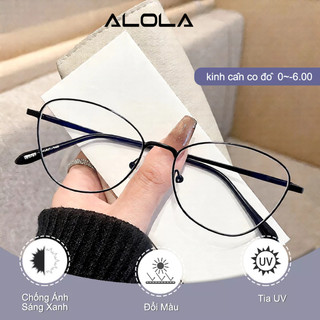 Gọng Kiếng Cận Nữ ALOLA Kính Cận Gọng Mắt Mèo Kim Loại Đổi Màu Khi Ra Nắng Chống Ánh Sáng Xanh Thời Trang