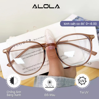 Kính Giả Cận Nam Nữ ALOLA Gọng Kính Tròn TR90 Chống Ánh Sáng Xanh Đổi Màu Khi Ra Nắng Thời Trang