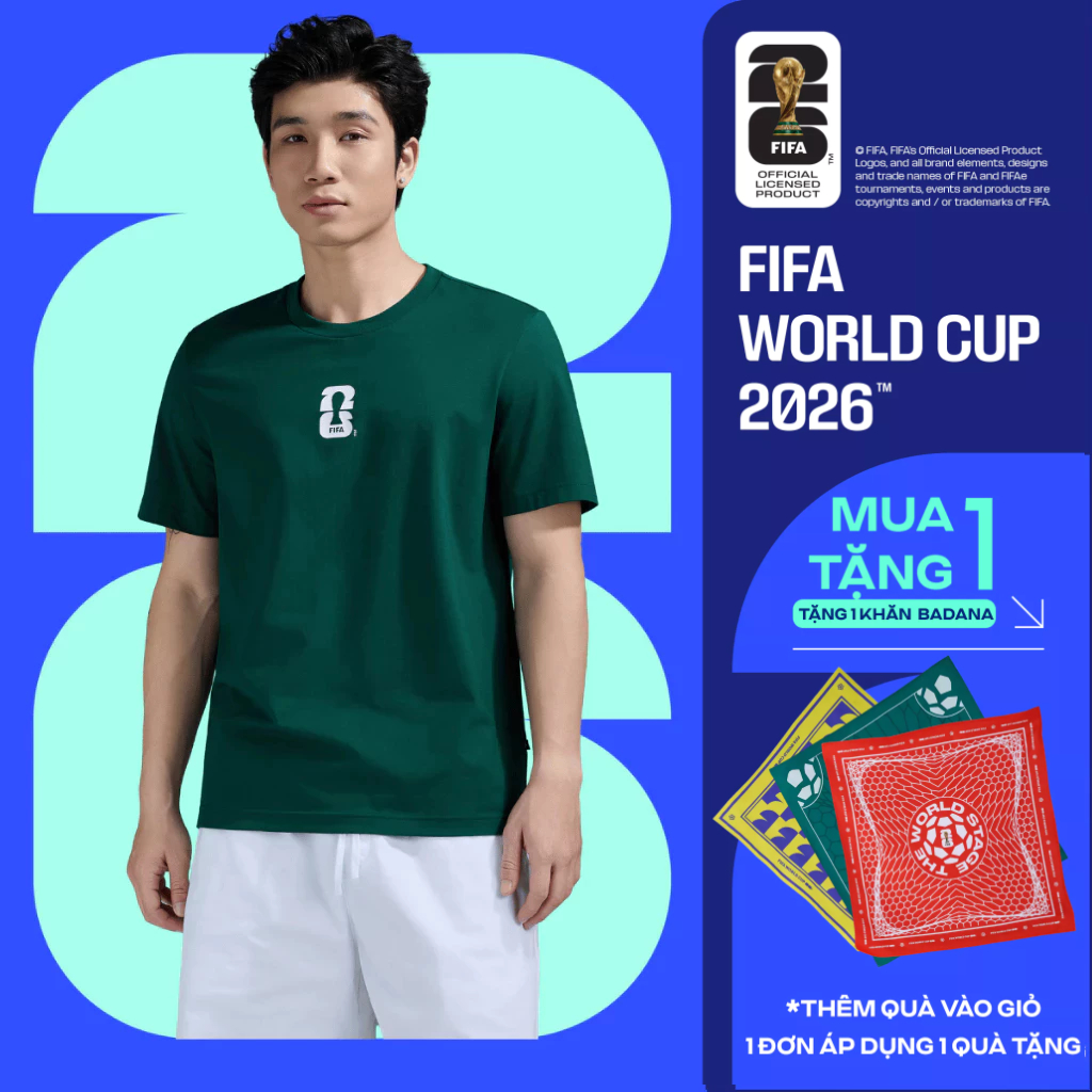 [MUA ÁO TẶNG KHĂN]Áo thun Tshirt nam nữ Cotton Compact World Cup Net Emblem