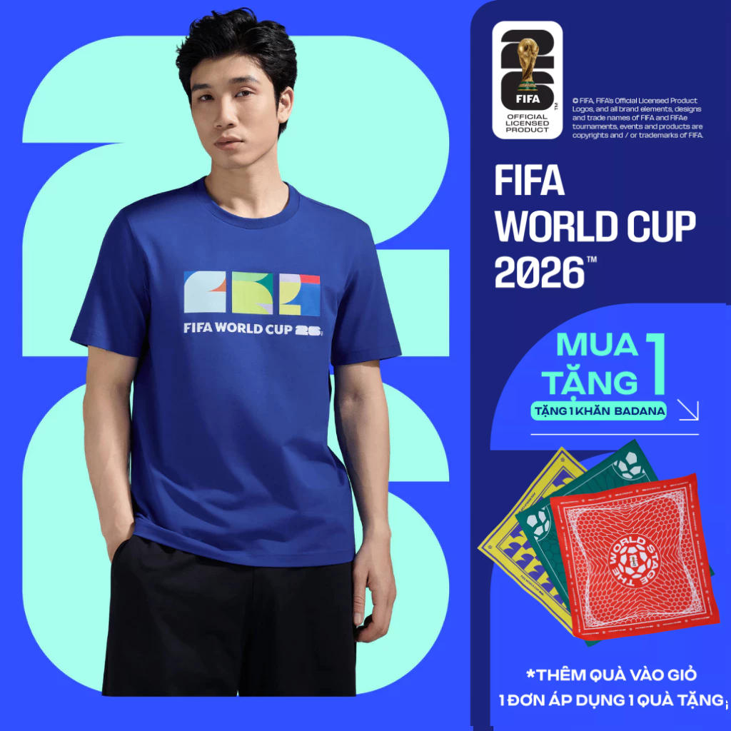 [MUA ÁO TẶNG KHĂN]Áo thun Tshirt nam nữ Cotton Compact World Cup Vibrant Era 26