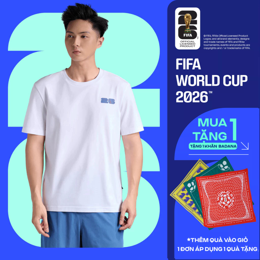 [MUA ÁO TẶNG KHĂN]Áo thun Tshirt nam nữ Cotton Compact World Cup Blue Matrix