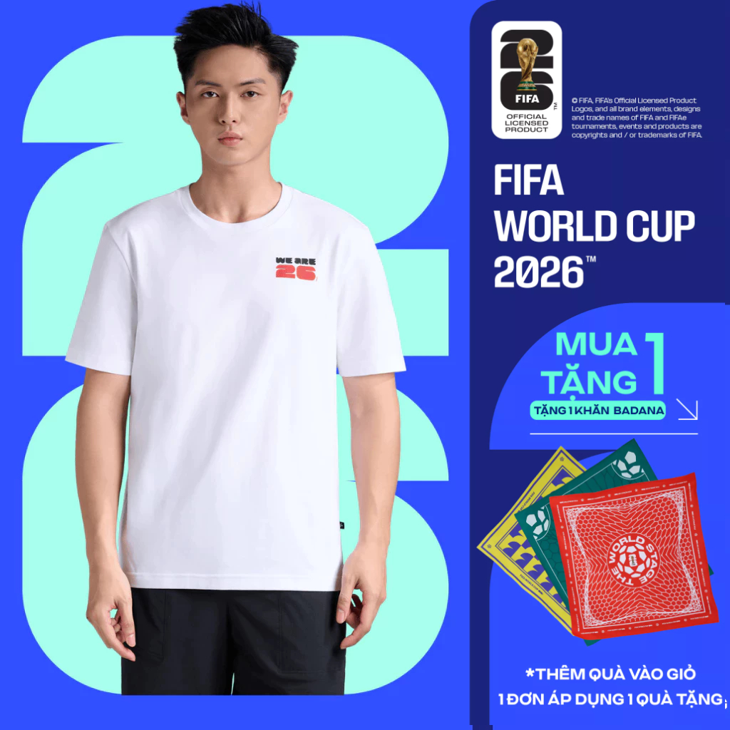 [MUA ÁO TẶNG KHĂN]Áo thun unisex Cotton Compact World Cup Unity, áo thun mặc hàng ngày đi chơi dạo phố