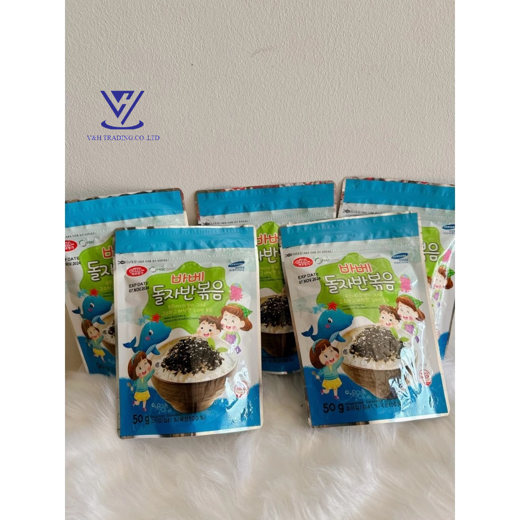 Rong Biển Trộn Cơm Cho Bé Baby Hàn Quốc Tẩm Gia Vị Ăn Dặm Thơm Ngon Gói 50g
