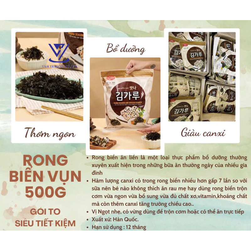 Lá Kim Vụn / Rong Biển Vụn Ăn Liền 500G Hàn Quốc