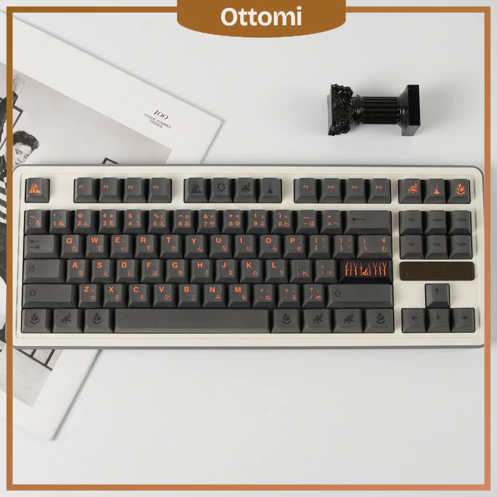 Keycap Cinder, Cherry Profile, Nhựa PBT Dày 134 Nút, In Dye-sub 5 Mặt Cực Bền