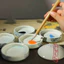 TPAT Khay pha màu sứ 5 tầng khay palette pha màu gốm hoa văn vẽ tranh thư pháp thủy mặc TPAT