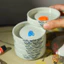 TPAT Khay pha màu sứ 5 tầng khay palette pha màu gốm hoa văn vẽ tranh thư pháp thủy mặc TPAT