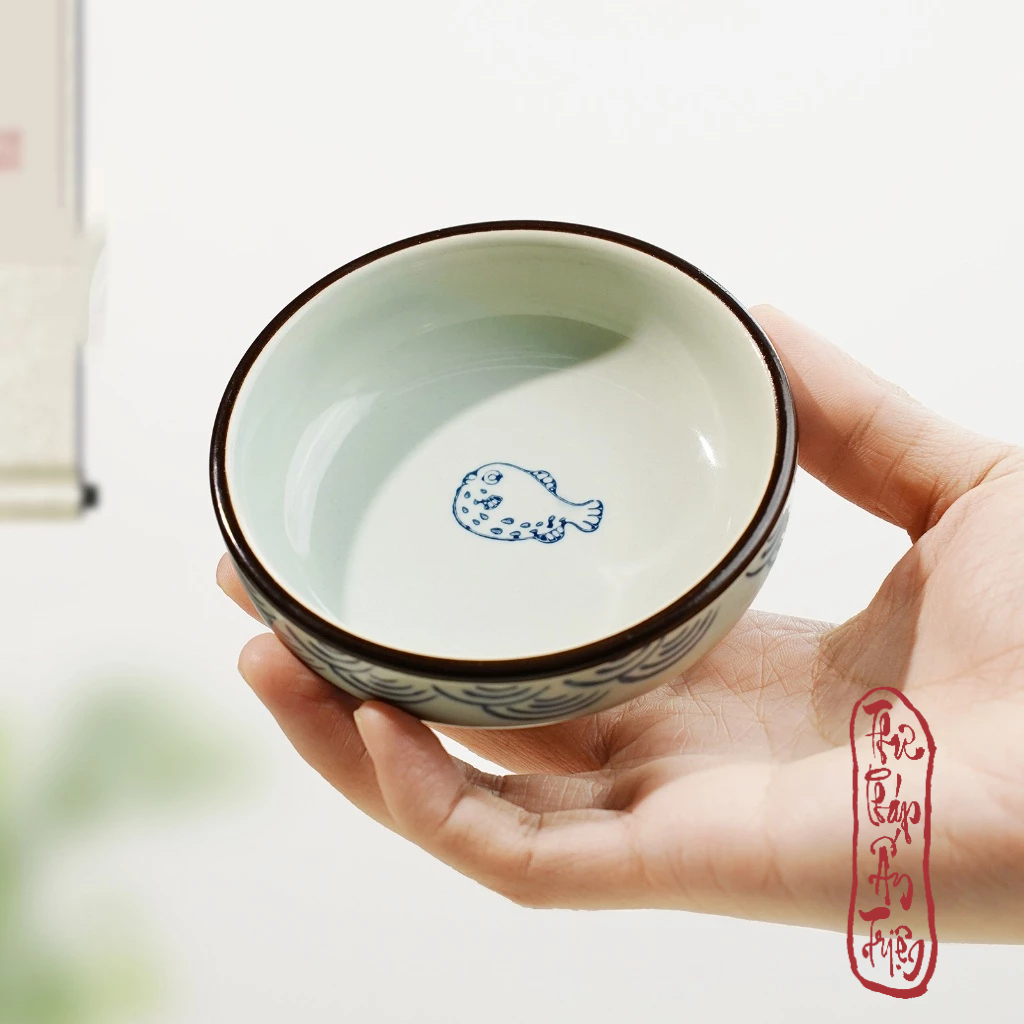 Ang đựng nước rửa bút lông thư pháp, bát sứ, chậu mực bồn sứ rửa bút nghiên thư pháp chuyên dụng