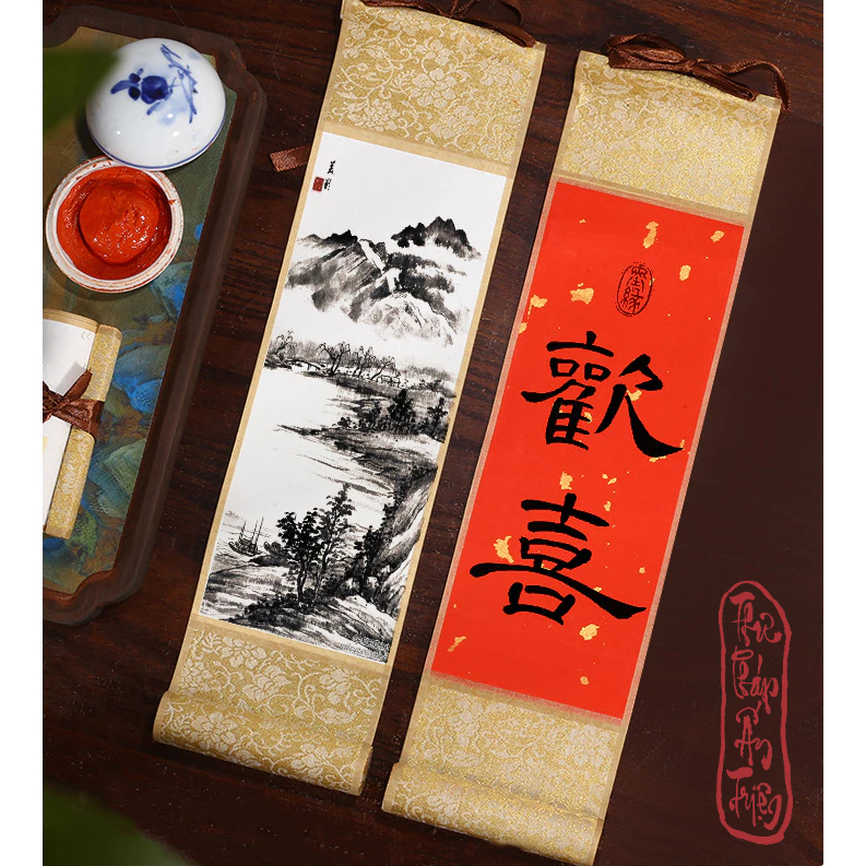 Biểu bồi lụa phủ sáp mini 10x35cm giá rẻ chuyên viết thư pháp hán việt