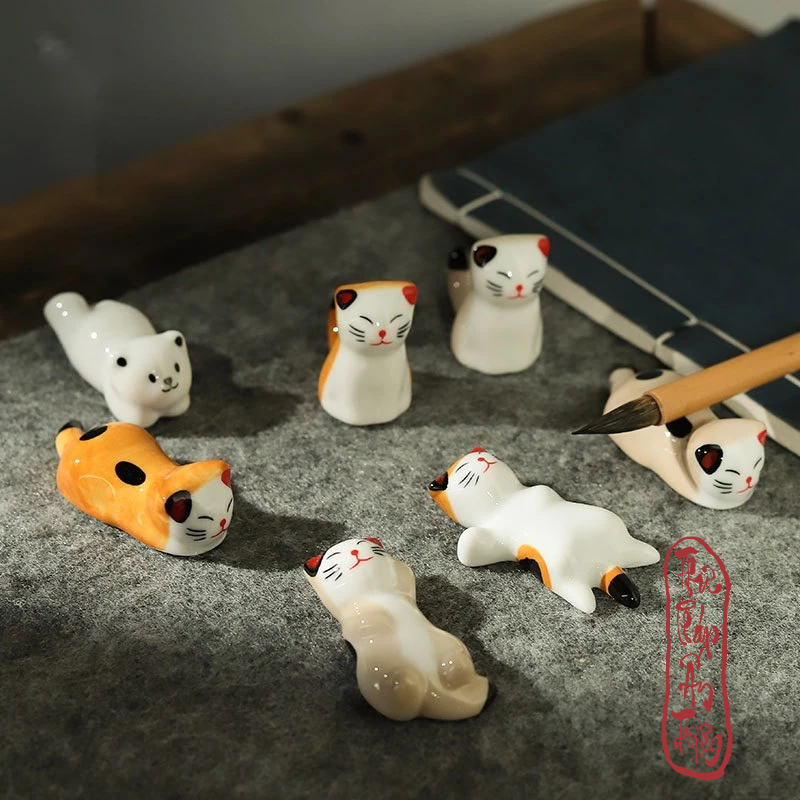 Gác bút sứ thư pháp mini dễ thương decor bàn học