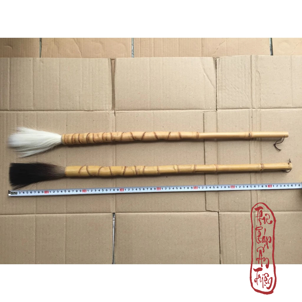 Bút lông thư pháp đại tự cỡ siêu lớn dài 75cm thân trúc cao cấp