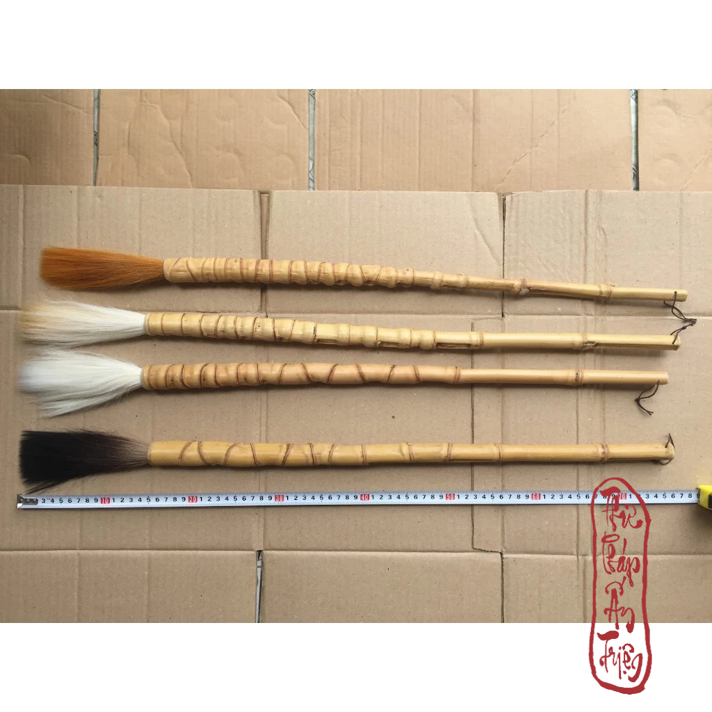 Bút lông thư pháp đại tự cỡ siêu lớn dài 75cm thân trúc cao cấp