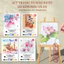 Có sẵn màu và cọ Set tranh tô màu nước - Tranh tô màu cổ trang phong cảnh hoa lá - thiếu nữ thanh xuân TPAT