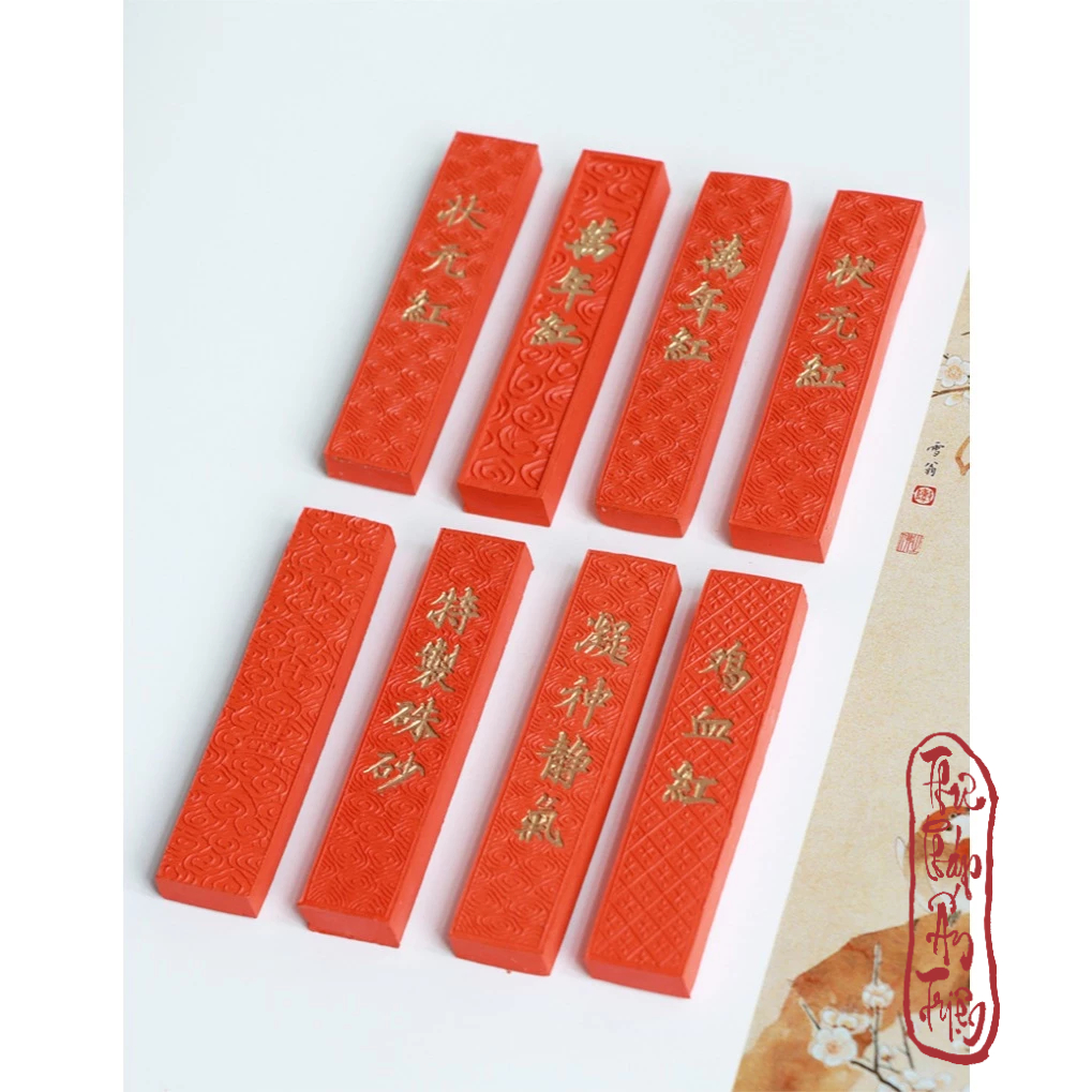 Mực Tàu Mực Mài Thỏi Chu Sa Màu Đỏ Cam