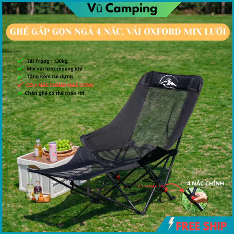 Ghế Gấp Gọn Camping Tmountain, Ghế Xếp Dã Ngoại Du Lịch Ngoài Trời Chịu Tải 150kg Gọn Nhẹ Bền