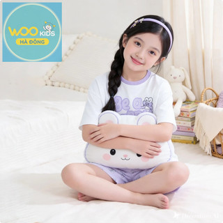 Đồ bộ Bé Gái DSH26S008R | Bé gái 2-9 tuổi | Wookids | Thời trang trẻ em | Cotton 100% mềm mát