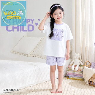 Đồ bộ Bé Gái DSH26S008R | Bé gái 2-9 tuổi | Wookids | Thời trang trẻ em | Cotton 100% mềm mát