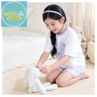 Đồ bộ Bé Gái DSH26S008R | Bé gái 2-9 tuổi | Wookids | Thời trang trẻ em | Cotton 100% mềm mát