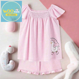 Bộ Đồ Bé Gái DSH26S007R | Wookids | 2-9 Tuổi | 100% Cotton Mềm Mát, Dễ Thương, Năng Động