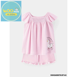 Bộ Đồ Bé Gái DSH26S007R | Wookids | 2-9 Tuổi | 100% Cotton Mềm Mát, Dễ Thương, Năng Động