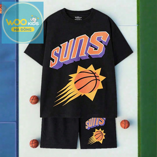 Set Đi Chơi Bé Trai TSC26S002R | Wookids | 9-14 Tuổi | 100% Cotton Mềm Mát, Năng Động, Thoải Mái