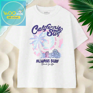 Áo Phông Bé Gái ETS26S019R| Wookids | Áo Thun Trẻ Em 8-14 Tuổi | Cotton 100% Mềm Mại, Dễ Phối Đồ