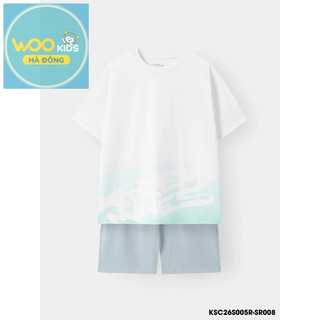 Set Đi Chơi Bé Trai KSC26S005R | Wookids | 2-9 Tuổi | 100% Cotton Mềm Mát, Thoáng Khí, Năng Động