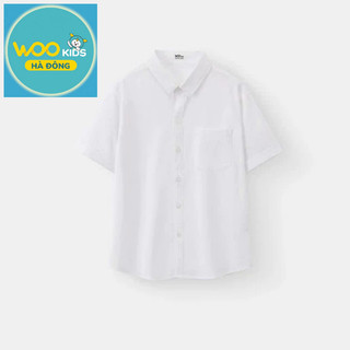 Áo Sơ Mi Cộc Tay Bé Trai TSS25S001R | Wookids | 5-14 Tuổi | Bamboo Poly Co Giãn, Thoáng Mát, Lịch Sự