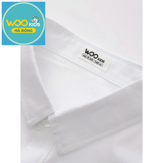 Áo Sơ Mi Cộc Tay Bé Trai TSS25S001R | Wookids | 5-14 Tuổi | Bamboo Poly Co Giãn, Thoáng Mát, Lịch Sự