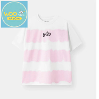 Áo Thun Không Cổ Bé Gái ETS26S020R | Wookids | 9-14 Tuổi | 100% Cotton Mềm Mại, Thoáng Mát, Dễ Thương