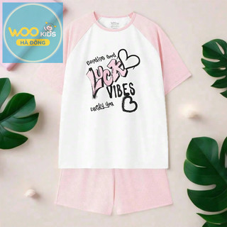 Bộ Đồ Bé Gái ESH25S007R | Wookids | 9-14 Tuổi | Poly Spandex Mềm Mại, Co Giãn, Năng Động