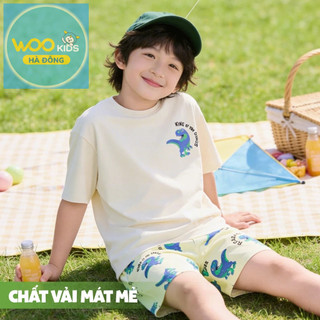 Đồ Bộ Bé Trai | KSH26S016R | Wookids | Set Quần Áo Trẻ Em 2-9 Tuổi | Cotton 100% Mềm Mát