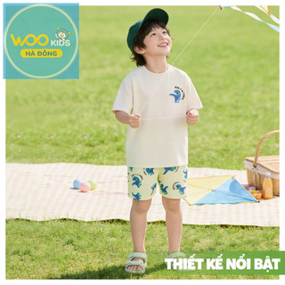 Đồ Bộ Bé Trai | KSH26S016R | Wookids | Set Quần Áo Trẻ Em 2-9 Tuổi | Cotton 100% Mềm Mát