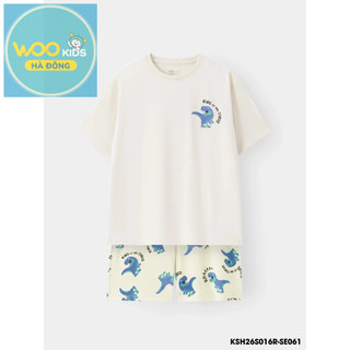 Đồ Bộ Bé Trai | KSH26S016R | Wookids | Set Quần Áo Trẻ Em 2-9 Tuổi | Cotton 100% Mềm Mát