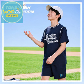 Set Đi Chơi Bé Trai TSC26S015R Wookids | Bộ Đồ Bé Trai 5-14 Tuổi Năng Động Mềm Mát Thời Trang Trẻ Em