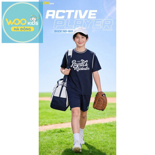 Set Đi Chơi Bé Trai TSC26S015R Wookids | Bộ Đồ Bé Trai 5-14 Tuổi Năng Động Mềm Mát Thời Trang Trẻ Em