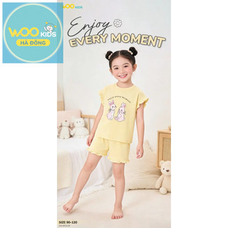 Bộ Đồ Bé Gái DSH26S013R | Bé gái 2-9 tuổi | Wookids | Thời trang trẻ em | Set dễ thương mềm mát